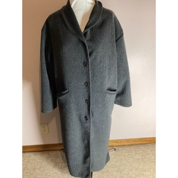 Gee Gee Sport Long Gray Button Sweater Coat Warm Women’s Medium - Picture 2 of 6